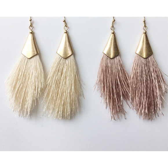 Jewelry - IVORY Fringe Tassle Drop Earrings